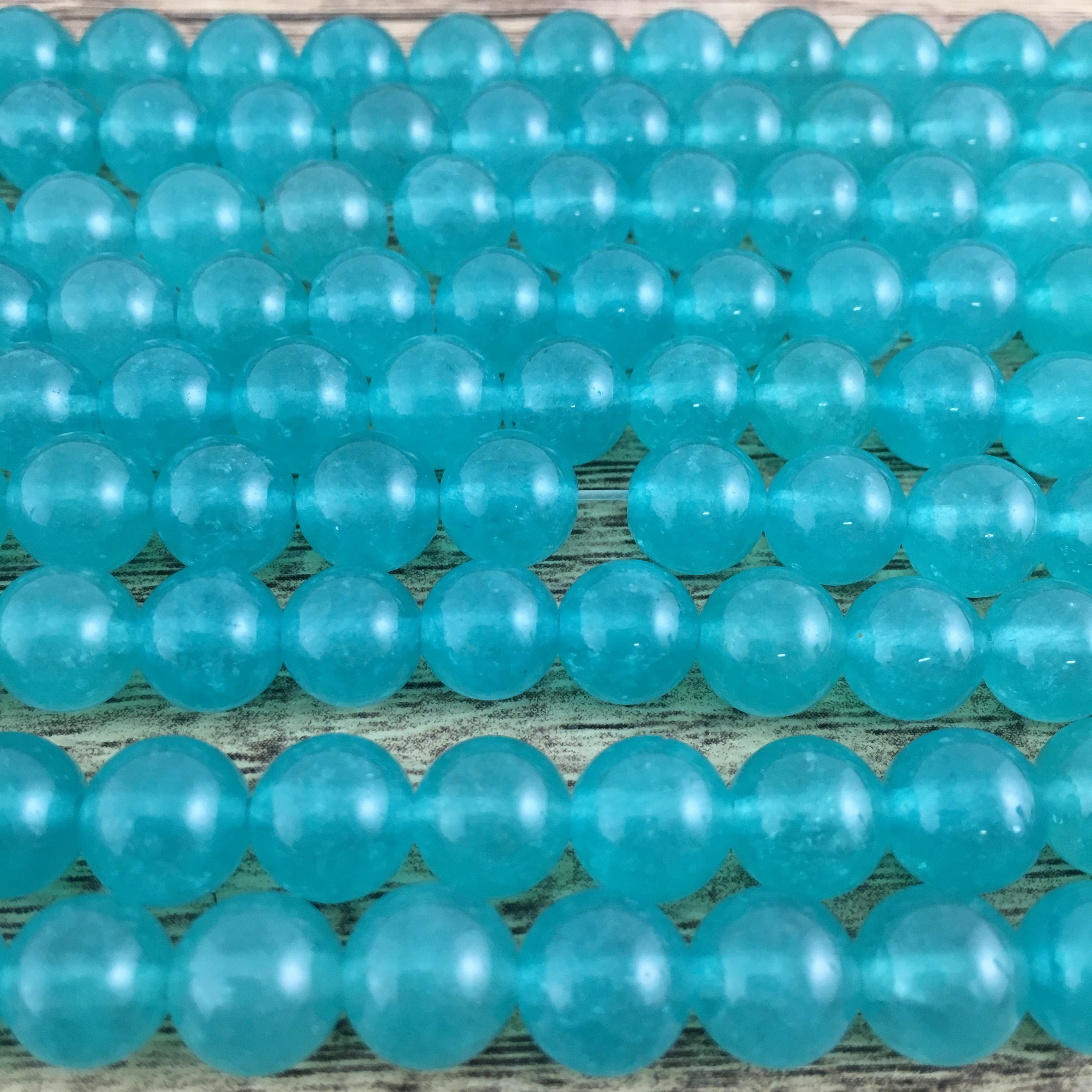 8mm Clear Sea Green Jade Bead | Bellaire Wholesale