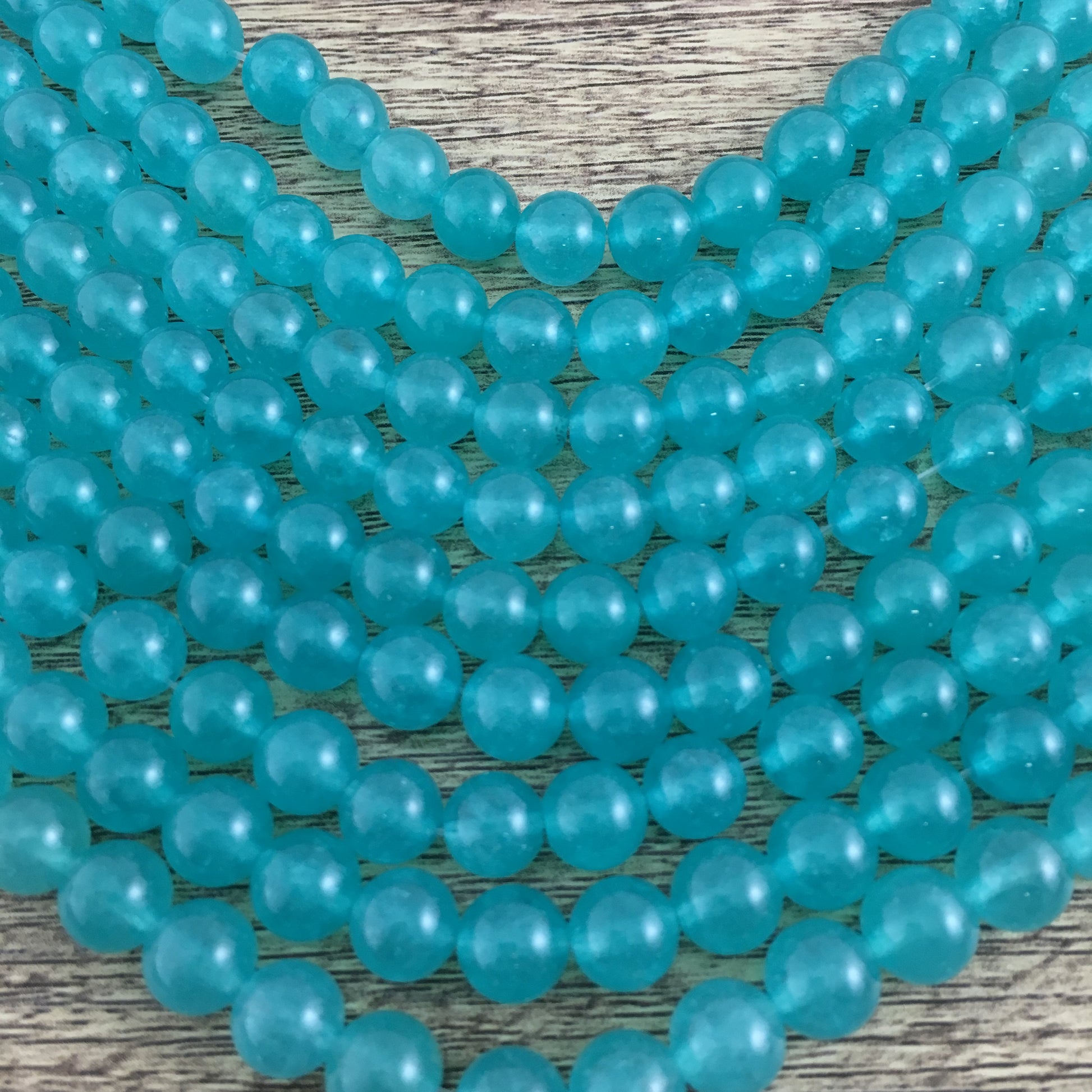8mm Clear Sea Green Jade Bead | Bellaire Wholesale