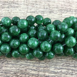 8mm Milky Dark Green Jade Bead | Bellaire Wholesale