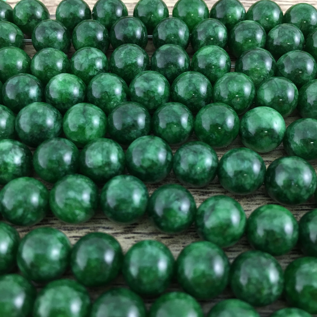 8mm Milky Dark Green Jade Bead | Bellaire Wholesale