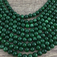 8mm Milky Dark Green Jade Bead | Bellaire Wholesale