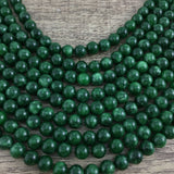 6mm Milky Dark Green Jade Bead | Bellaire Wholesale