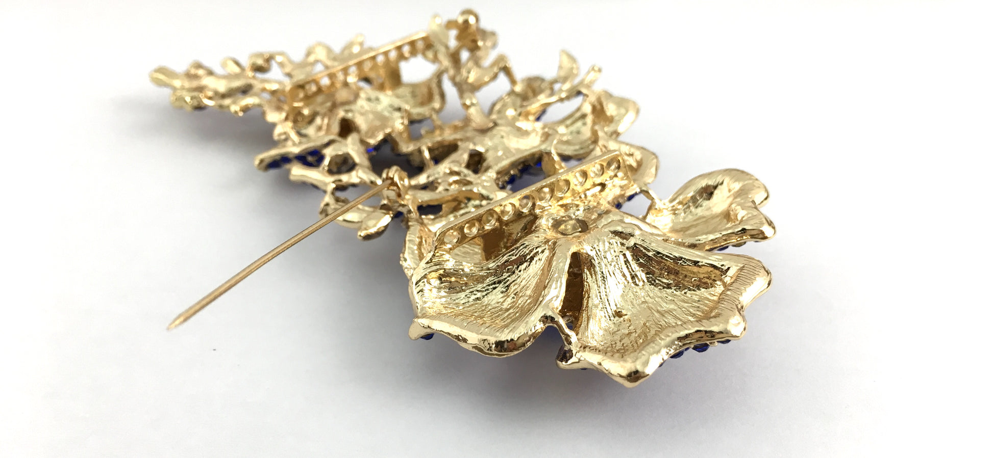 Gold with Gold Rhinestones Brooch Pin | Bellaire Wholesale