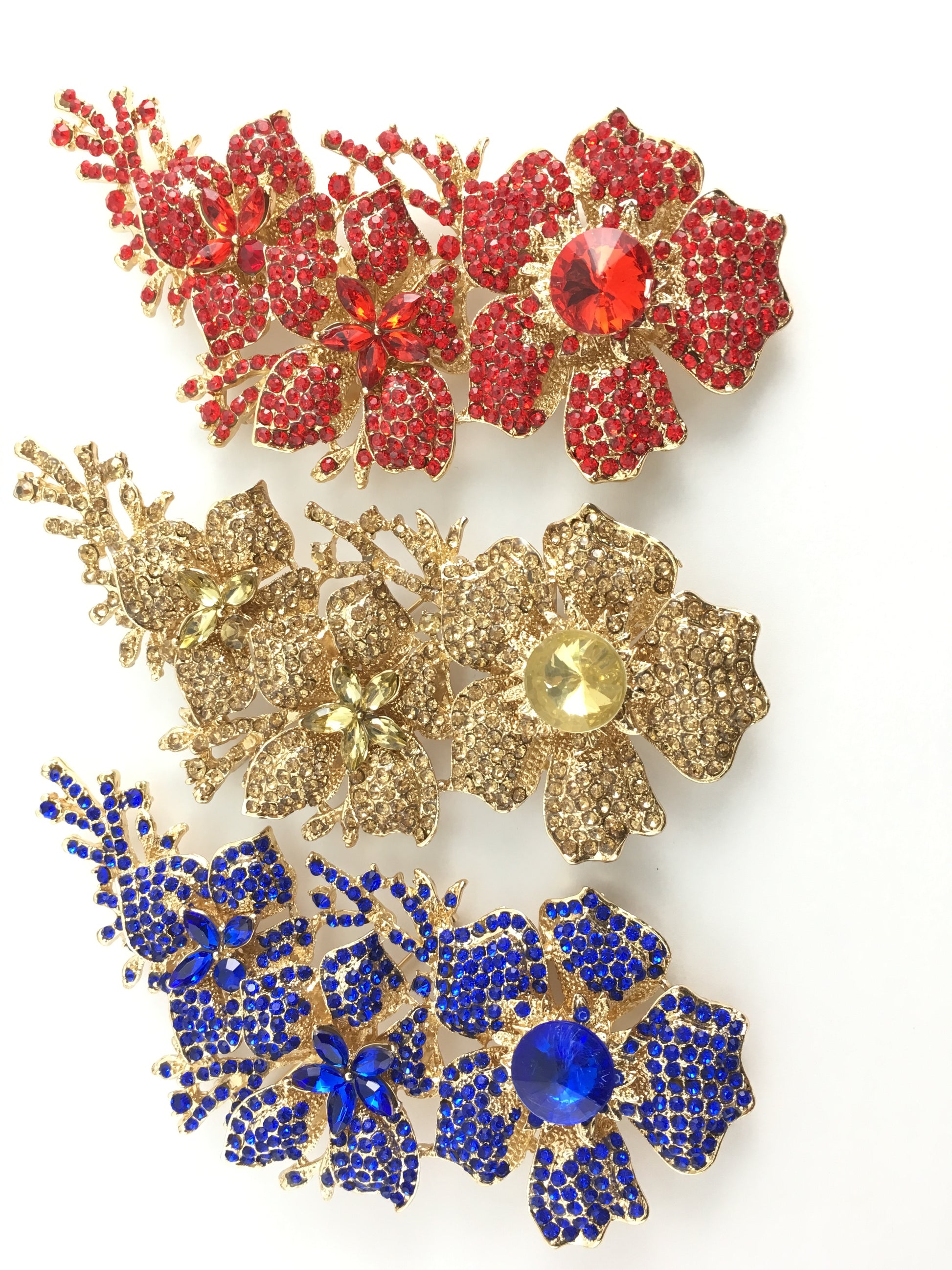 Gold with Gold Rhinestones Brooch Pin | Bellaire Wholesale