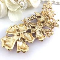 Gold with Red Rhinestones Brooch Pin | Bellaire Wholesale