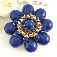 Flower Shape Blue Brooch Pin | Bellaire Wholesale