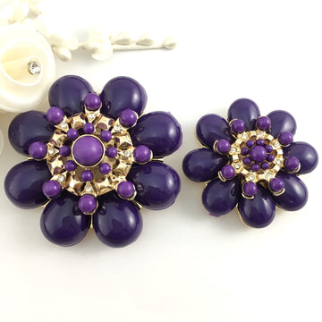 Flower Shape Purple Brooch Pin | Bellaire Wholesale