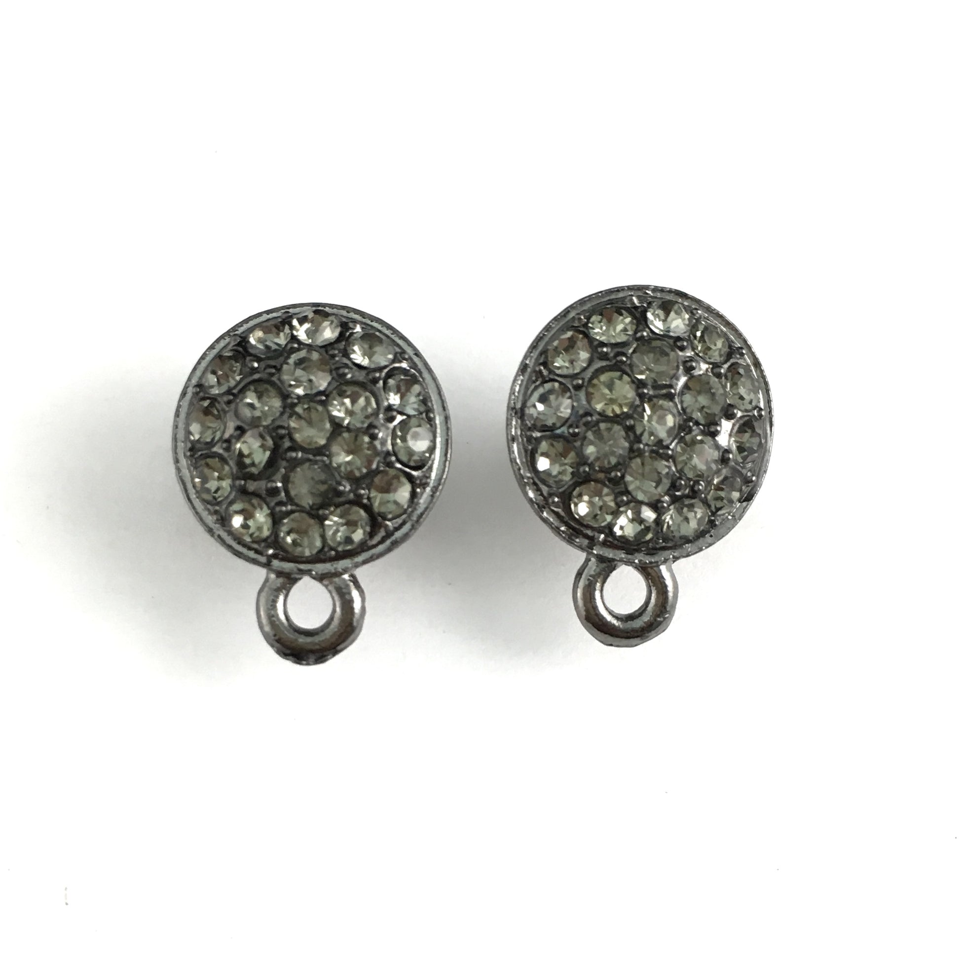Gunmetal Earring Post with Black Diamond Stones | Bellaire Wholesale