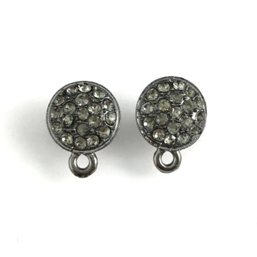 Gunmetal Earring Post with Black Diamond Stones | Bellaire Wholesale