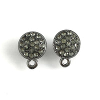 Gunmetal Earring Post with Black Diamond Stones | Bellaire Wholesale
