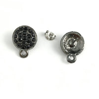 Gunmetal Earring Post with Jet Black Stones | Bellaire Wholesale