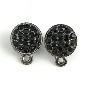 Gunmetal Earring Post with Jet Black Stones | Bellaire Wholesale