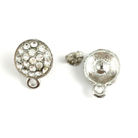 Rhodium Earring Post with Clear Stones | Bellaire Wholesale