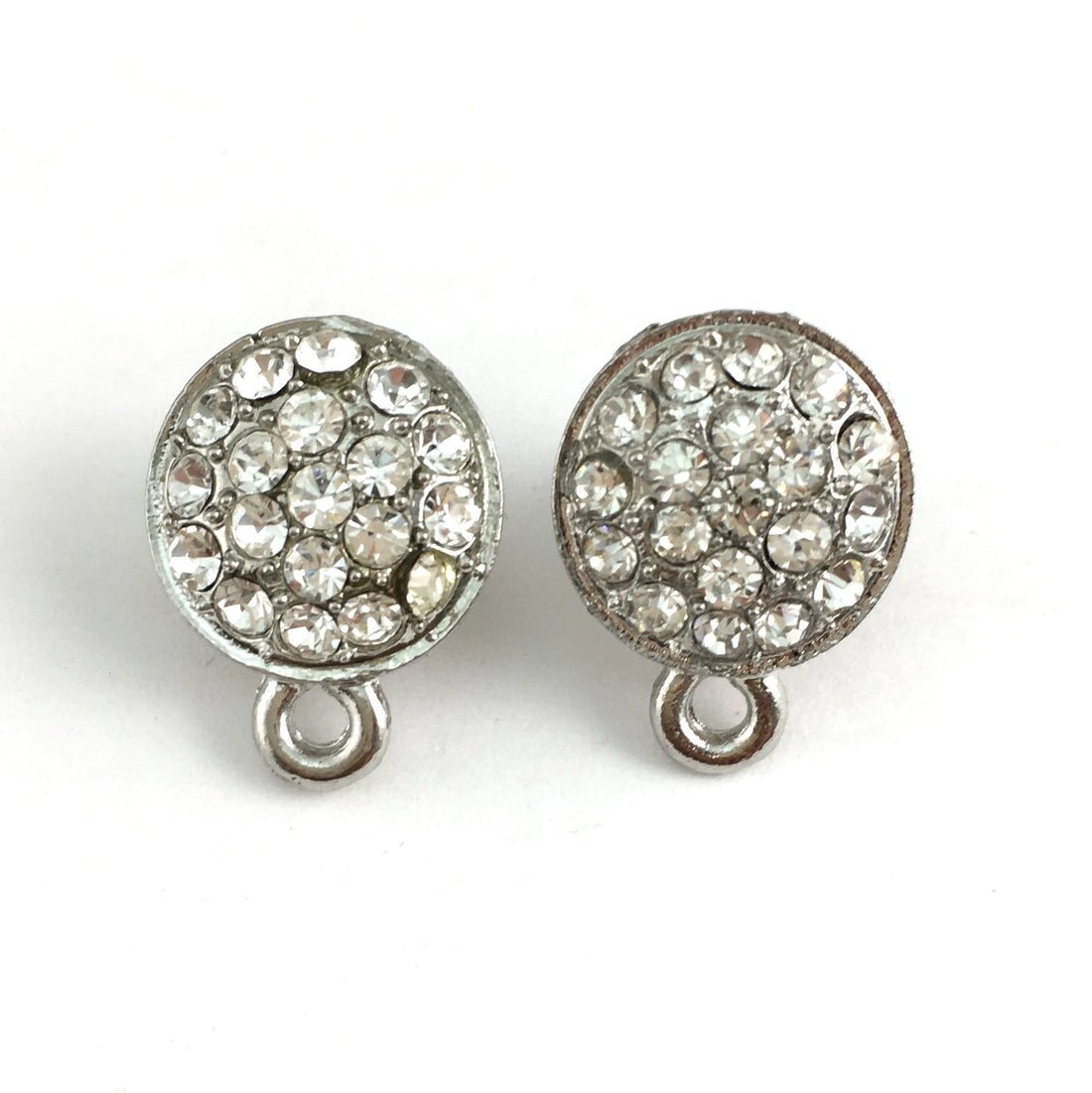Rhodium Earring Post with Clear Stones | Bellaire Wholesale