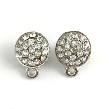 Rhodium Earring Post with Clear Stones | Bellaire Wholesale