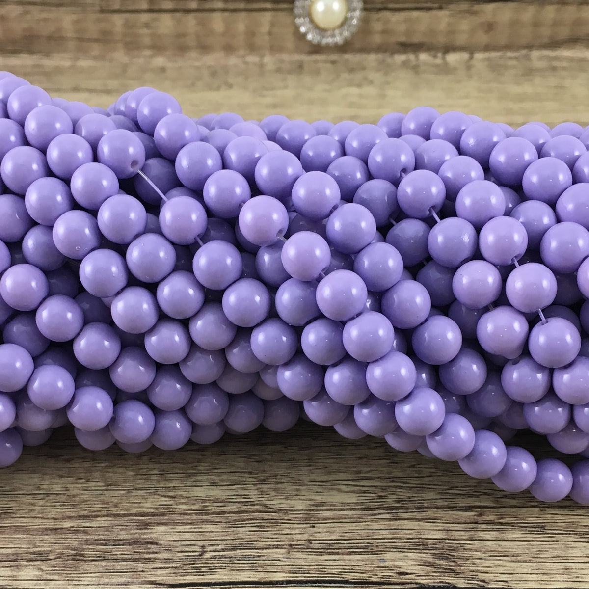 8mm Opaque Blue Faux Glass Pearl | Bellaire Wholesale