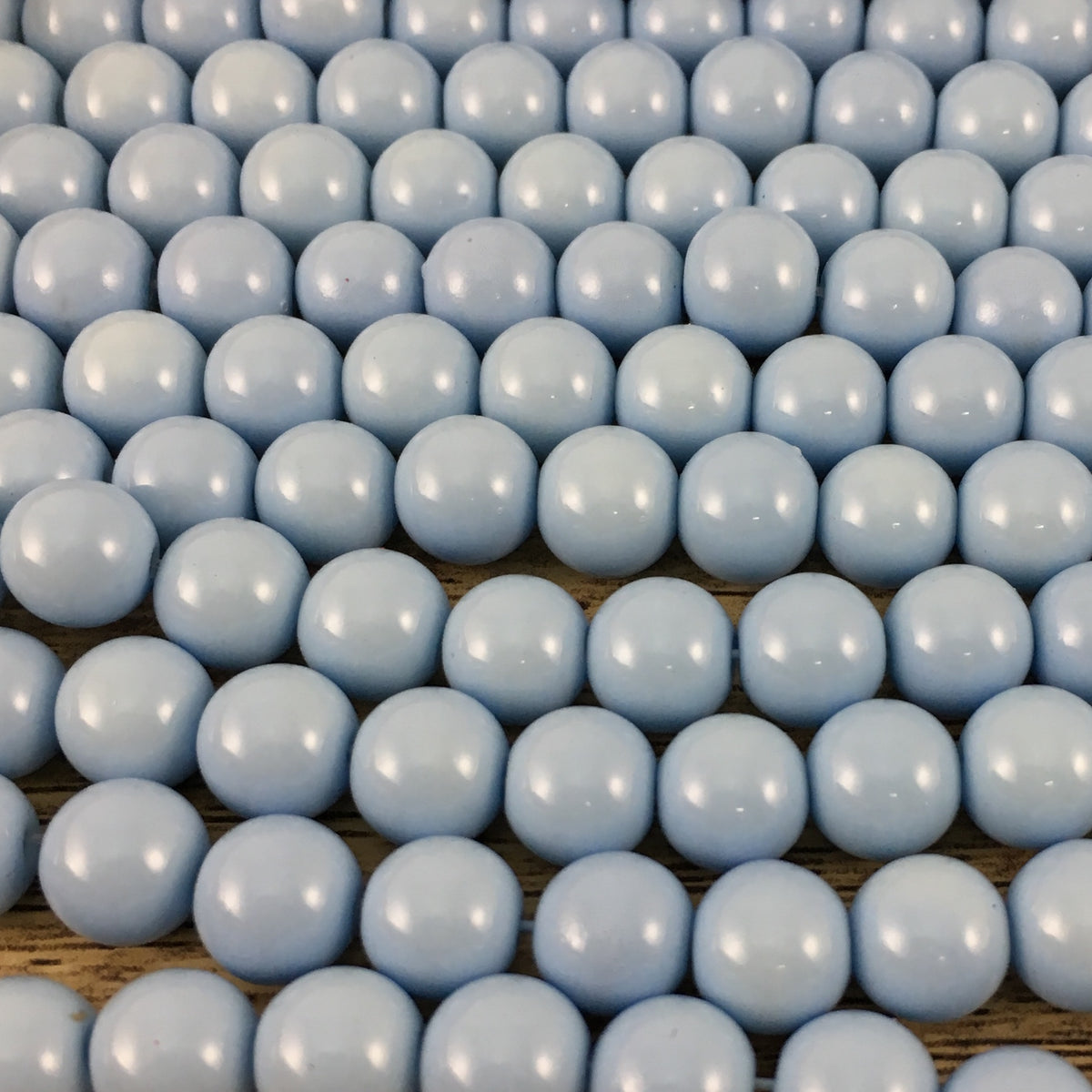 6mm Opaque Baby Blue Faux Glass Pearl | Bellaire Wholesale