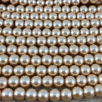 8mm Light Gold Faux Glass Pearl | Bellaire Wholesale