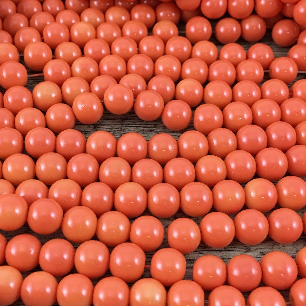 6mm Coral Faux Glass Pearl | Bellaire Wholesale