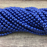 8mm Dark Blue Faux Glass Pearl | Bellaire Wholesale