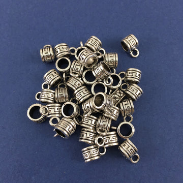 Alloy Round Charm Hanger with Greek Symbol | Bellaire Wholesale