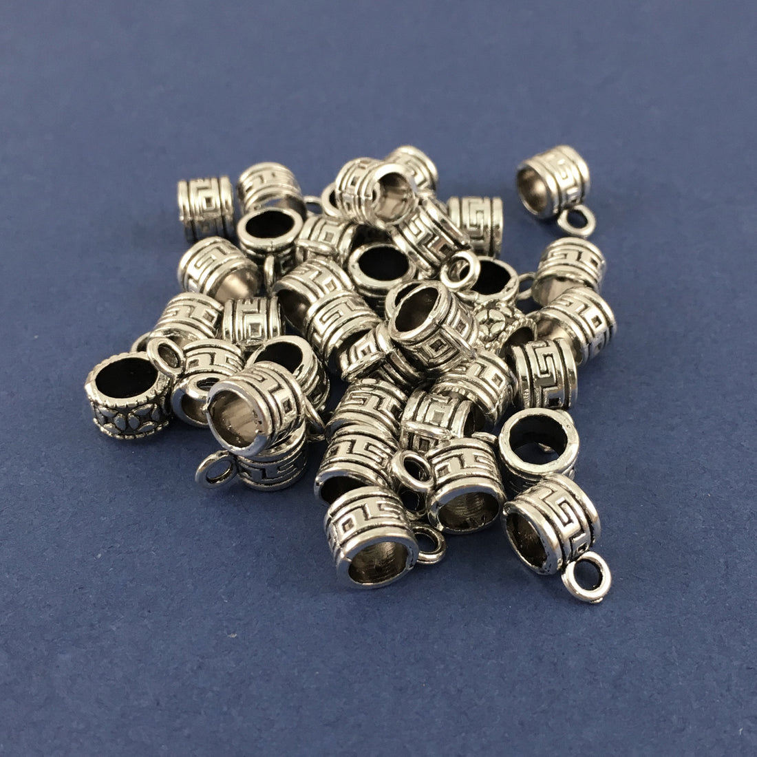 Alloy Round Charm Hanger with Greek Symbol | Bellaire Wholesale