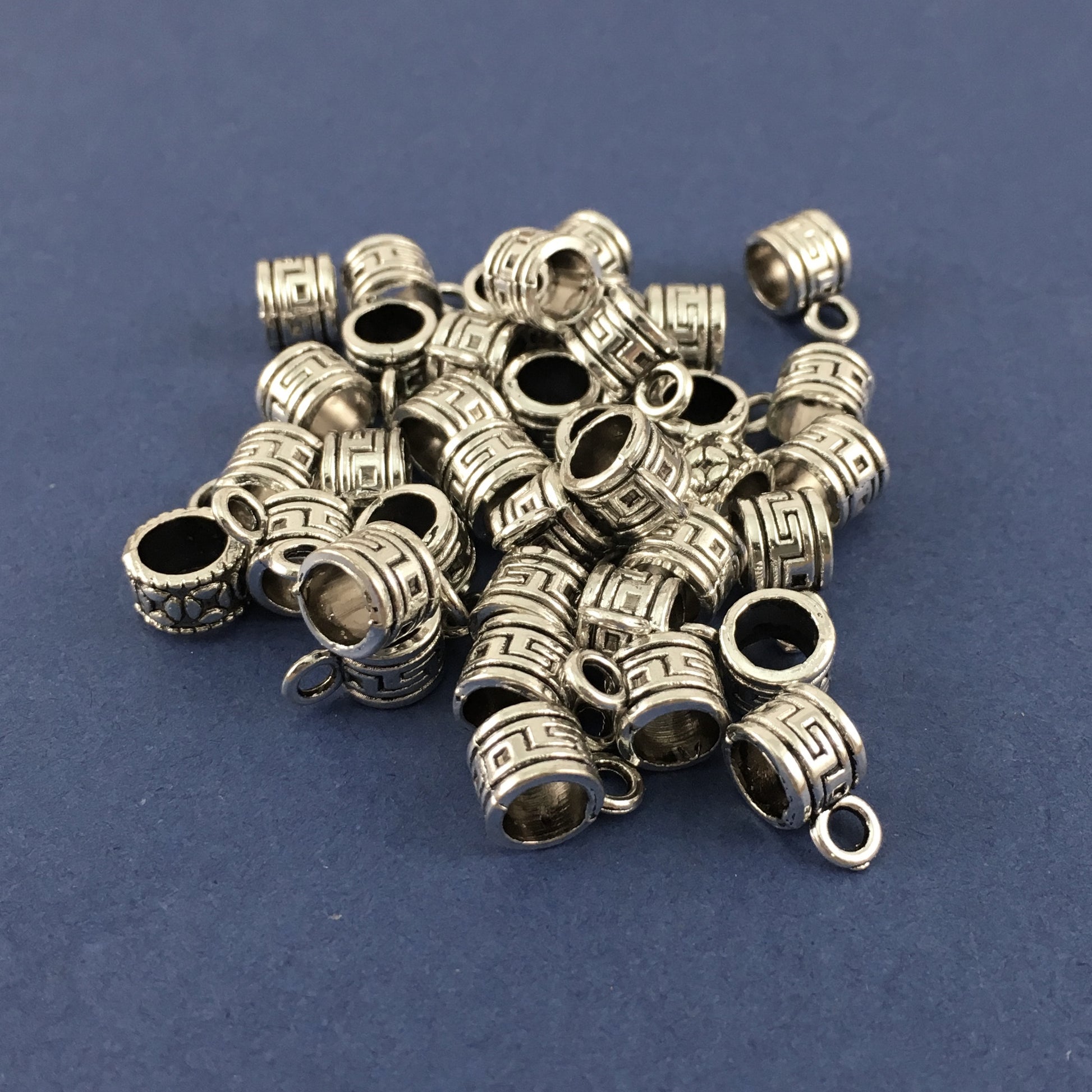Alloy Round Charm Hanger with Greek Symbol | Bellaire Wholesale