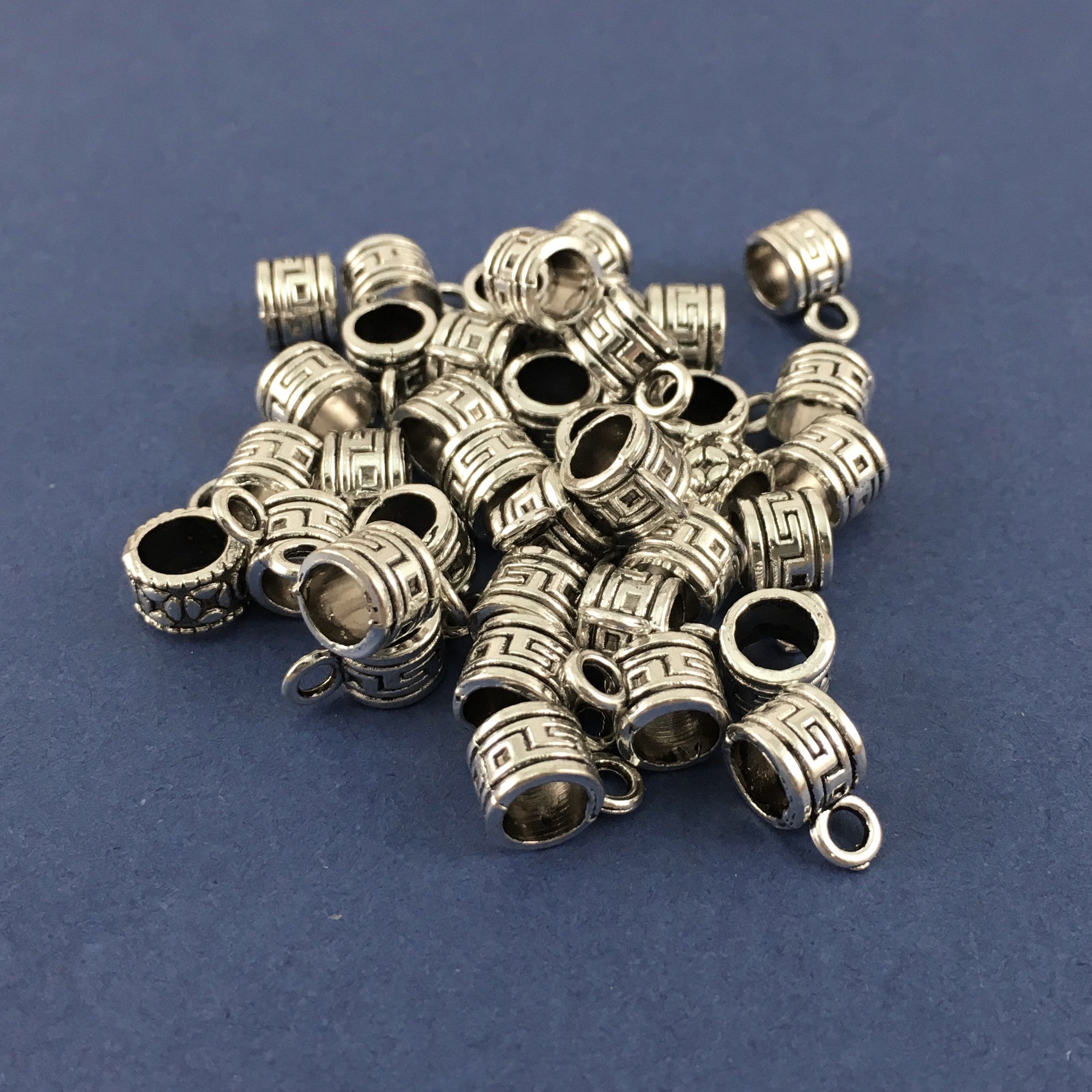 Alloy Round Charm Hanger with Greek Symbol | Bellaire Wholesale