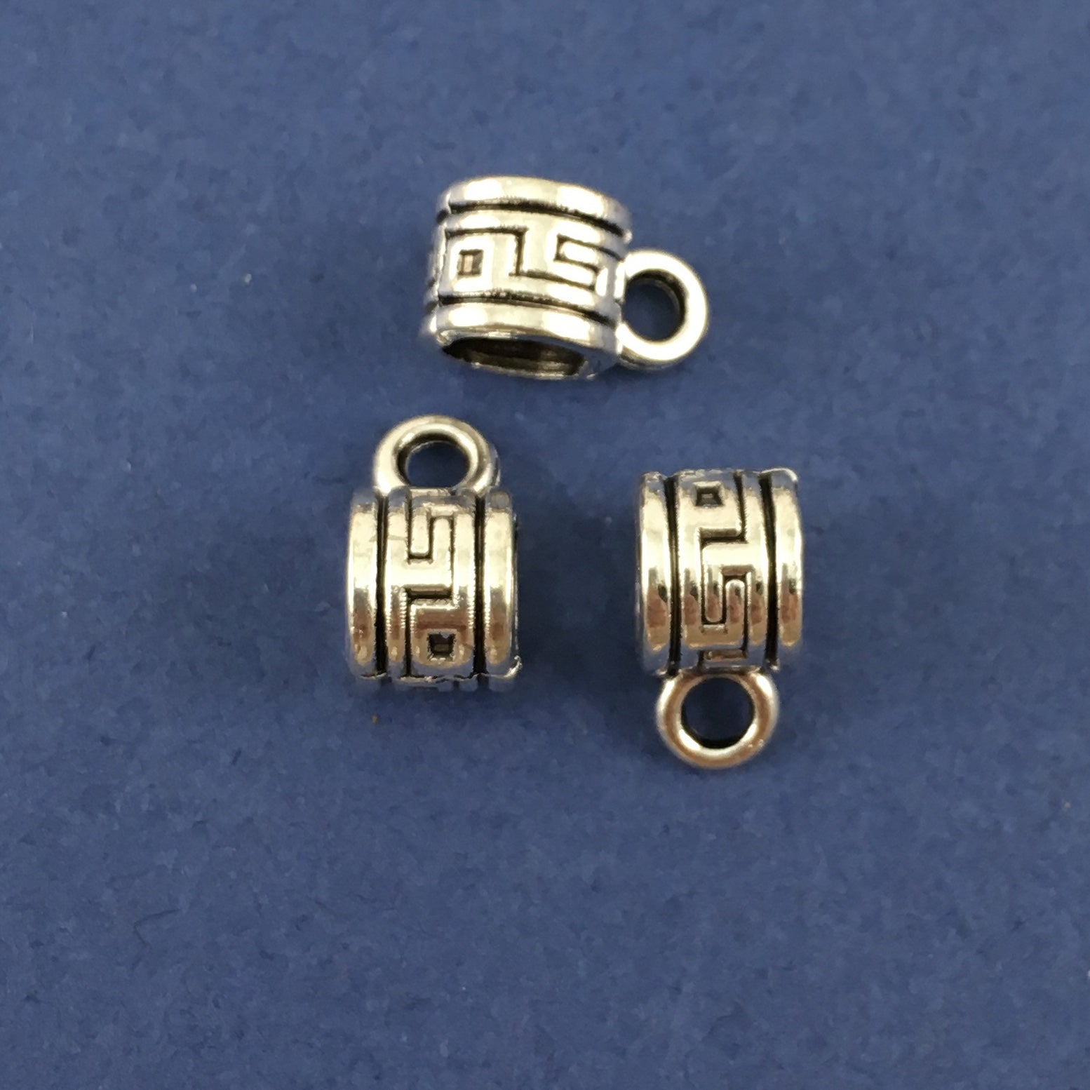 Alloy Round Charm Hanger with Greek Symbol | Bellaire Wholesale