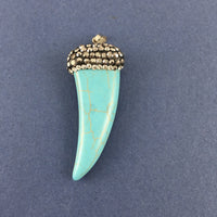Blue Howlite Horn Pendant | Bellaire Wholesale
