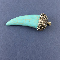 Blue Howlite Horn Pendant | Bellaire Wholesale