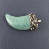 Blue Howlite Horn Pendant (Wider) | Bellaire Wholesale