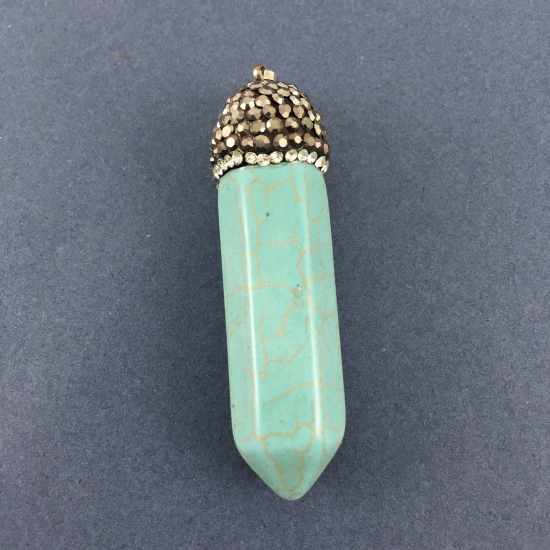 Natural Blue Howlite Bullet Pendant | Bellaire Wholesale