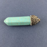 Natural Blue Howlite Bullet Pendant | Bellaire Wholesale