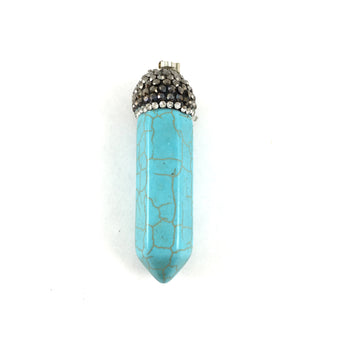Natural Blue Howlite Bullet Pendant | Bellaire Wholesale