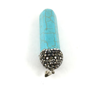 Natural Blue Howlite Bullet Pendant | Bellaire Wholesale