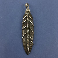 Black Leaf Shape Pave Pendant | Bellaire Wholesale