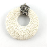 White Lava Pendant with Pave Stones | Bellaire Wholesale
