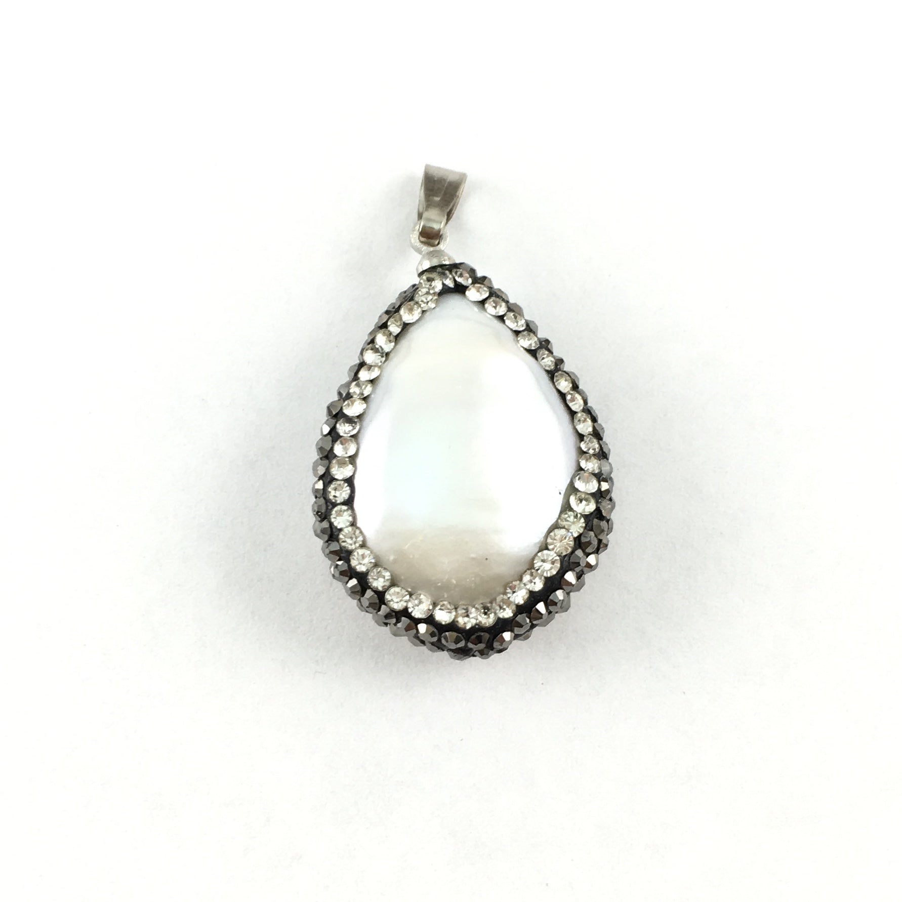Mother of Pearl Pendant with Pave Stones | Bellaire Wholesale