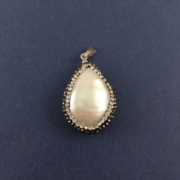Mother of Pearl Pendant with Pave Stones | Bellaire Wholesale