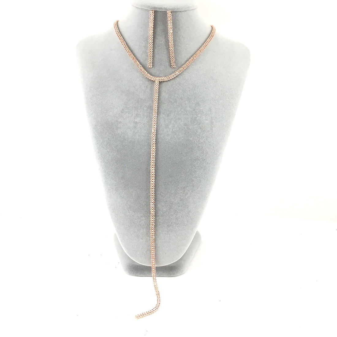 Rose Gold 2 Row Rhinestone Necklace | Bellaire Wholesale
