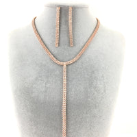 Rose Gold 2 Row Rhinestone Necklace | Bellaire Wholesale