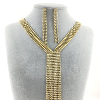 Gold 6 Row Rhinestone Necklace | Bellaire Wholesale