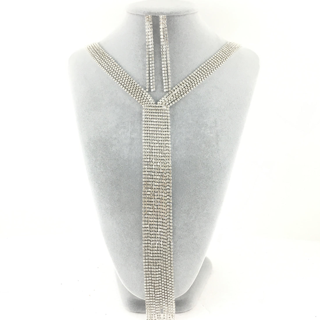 Silver 6 Row Rhinestone Necklace | Bellaire Wholesale