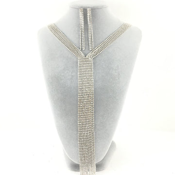 Silver 6 Row Rhinestone Necklace | Bellaire Wholesale