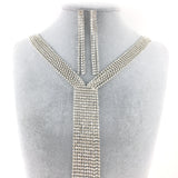 Silver 6 Row Rhinestone Necklace | Bellaire Wholesale