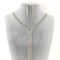 Silver 3 Row Rhinestone Necklace | Bellaire Wholesale