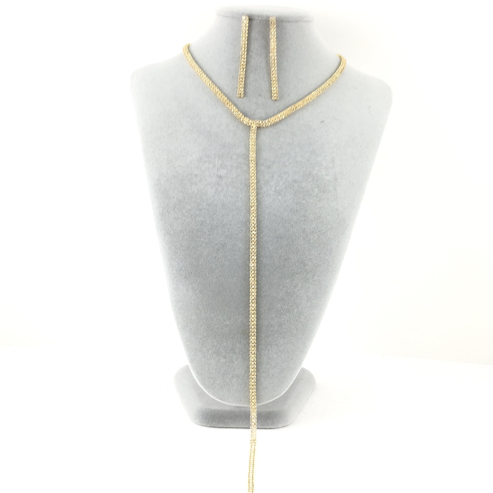 Gold 2 Row Rhinestone Necklace | Bellaire Wholesale