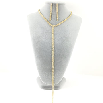 Gold 2 Row Rhinestone Necklace | Bellaire Wholesale