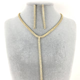 Gold 2 Row Rhinestone Necklace | Bellaire Wholesale